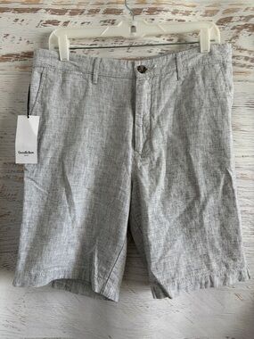 Goodfellow & Co Light Gray Men’s Flat-Front Linen-Blend Shorts